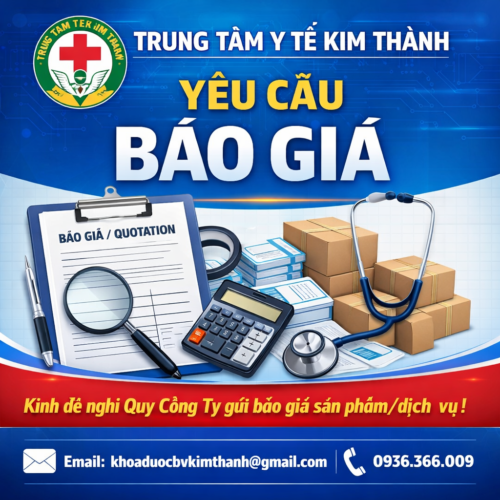 TTYT Kim Thành: YÊU CẦU BÁO GIÁ THUỐC ARV NĂM 2026