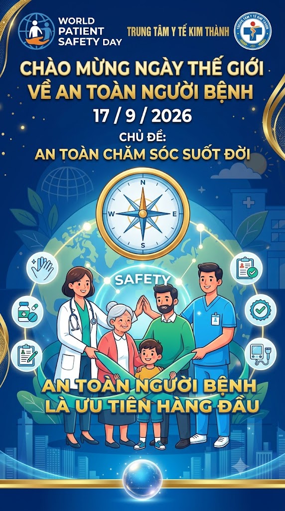 NGÀY THẾ GIỚI VỀ AN TOÀN NGƯỜI BỆNH 17/9/2026 AN TOÀN CHĂM SÓC SUỐT ĐỜI
